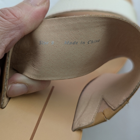 Dolce Vita White Tan Cork Wedge Platform Mule Sandal Shoe Size 9 - Picture 5 of 9